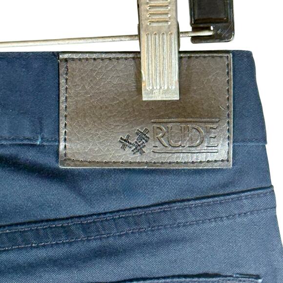 RUDE Hot Topic NWT Men's 28 Dark Navy Blue Skinny Chino Pants Light Stretch - Picture 10 of 11